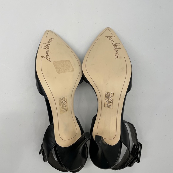 Sam Edelman Black Leather Ankle Strap Heels - Picture 3 of 12